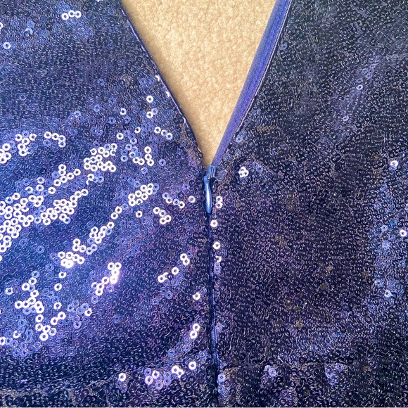 In the Spotlight Navy Blue Sequin Bodycon Dress - Picture 7 of 10